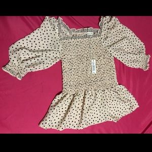 Max Studio Smocked Peasant Blouse